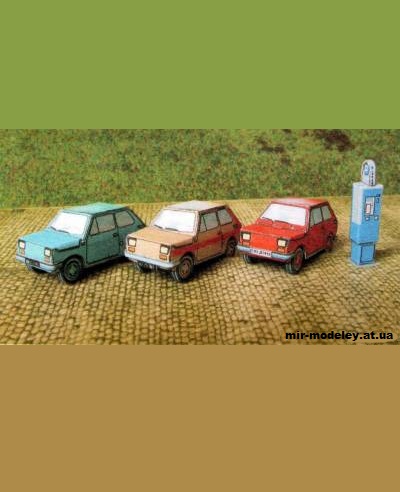 №1514 - Легковой автомобиль Fiat 126p (TAK! 107) из бумаги — развертка (шаблон) papercraft скачать бесплатно | Мир бумажного моделирования