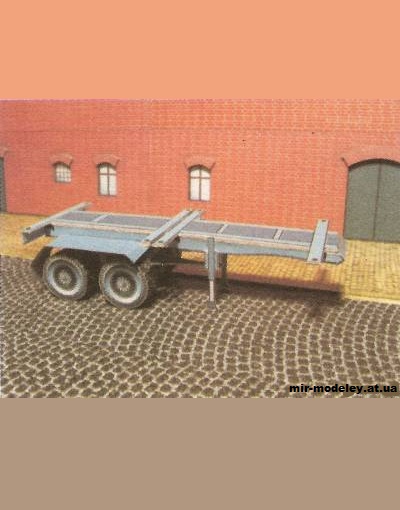 №1516 - Прицеп NK20 для перевозки контейнеров / Naszepa NK20 (TAK! 105) из бумаги — развертка (шаблон) papercraft скачать бесплатно | Мир бумажного моделирования