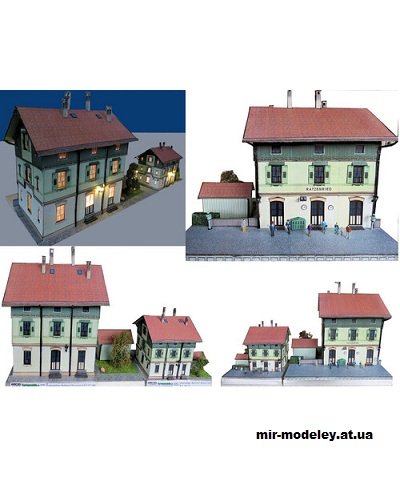 №15667 - ehemaliger Bahnhof Ratzenried / бывшая железнодорожная станция Ratzenried из бумаги — развертка (шаблон) papercraft скачать бесплатно | Мир бумажного моделирования