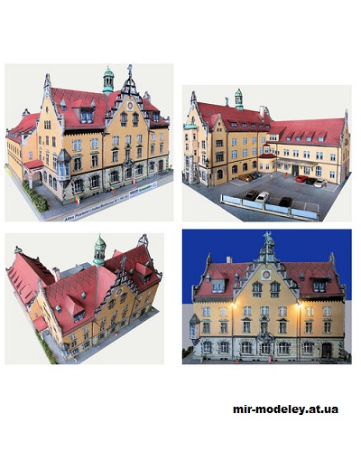 №15674 - Altes Postamt / Старое почтовой отделение (Dieter Welz) из бумаги — развертка (шаблон) papercraft скачать бесплатно | Мир бумажного моделирования
