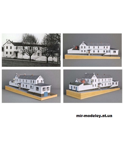 №15675 - Gaststaette "Zum Rheinblick" (Mondorfer Bastelbogen) из бумаги — развертка (шаблон) papercraft скачать бесплатно | Мир бумажного моделирования