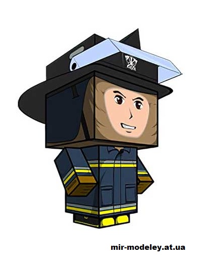 №15711 - Firefighter 80-90 (cubeecraft) из бумаги — развертка (шаблон) papercraft скачать бесплатно | Мир бумажного моделирования