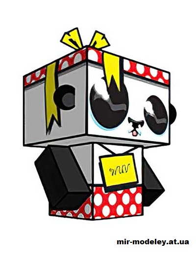 №15717 - Happy Birthday Panda (cubeecraft) из бумаги — развертка (шаблон) papercraft скачать бесплатно | Мир бумажного моделирования