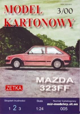 №1573 - Легковой автомобиль Mazda 323FF (Zetka 005) из бумаги — развертка (шаблон) papercraft скачать бесплатно | Мир бумажного моделирования
