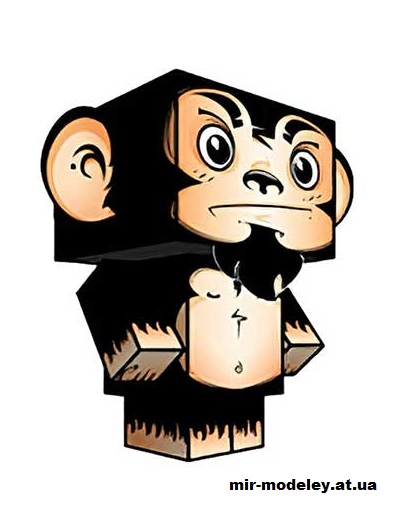 №15732 - Monkey (cubeecraft) из бумаги — развертка (шаблон) papercraft скачать бесплатно | Мир бумажного моделирования