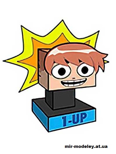№15750 - Scott Pilgrim 1-Up (cubeecraft) из бумаги — развертка (шаблон) papercraft скачать бесплатно | Мир бумажного моделирования