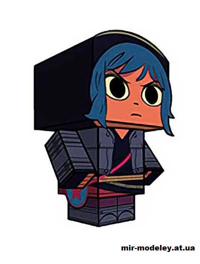 №15754 - Ramona Flowers (Vol 5 Cover) (cubeecraft) из бумаги — развертка (шаблон) papercraft скачать бесплатно | Мир бумажного моделирования