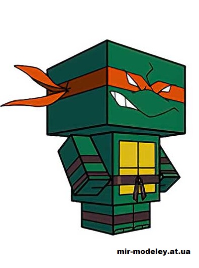 №15764 - Michelangelo (00's) (cubeecraft) из бумаги — развертка (шаблон) papercraft скачать бесплатно | Мир бумажного моделирования