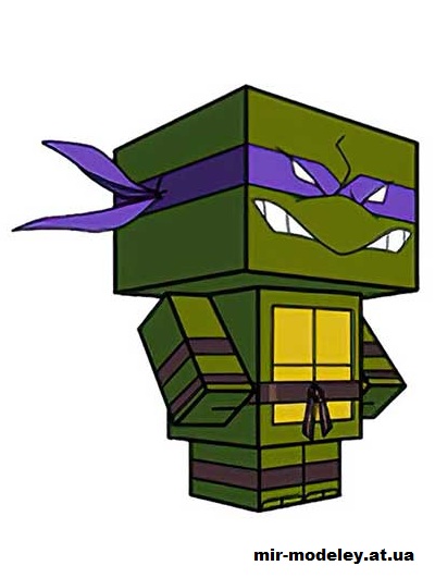№15766 - Donatello (00's) (cubeecraft) из бумаги — развертка (шаблон) papercraft скачать бесплатно | Мир бумажного моделирования