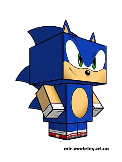 №15775 - Sonic the Hedgehog (cubeecraft) из бумаги — развертка (шаблон) papercraft скачать бесплатно | Мир бумажного моделирования