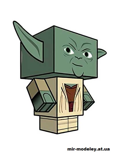 №15788 - LEGO Yoda (cubeecraft) из бумаги — развертка (шаблон) papercraft скачать бесплатно | Мир бумажного моделирования