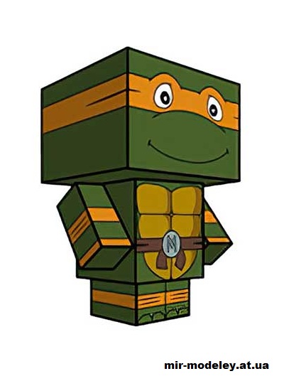 №15797 - Michelangelo (80's) (cubeecraft) из бумаги — развертка (шаблон) papercraft скачать бесплатно | Мир бумажного моделирования