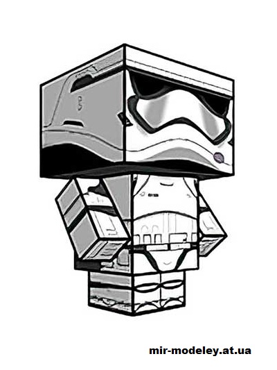 №15907 - First Order Stormtrooper (cubeecraft) из бумаги — развертка (шаблон) papercraft скачать бесплатно | Мир бумажного моделирования