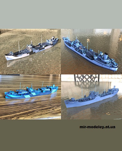 №160 - WW2 T2 Tankers: USMC Schuykill, USS Escambia, USS Cahaba, USMC Fallen Timbers (Wayne McCullough) из бумаги — развертка (шаблон) papercraft скачать бесплатно | Мир бумажного моделирования