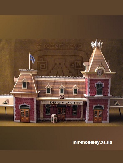 №16385 - Вокзал Main Street Train Station (Disney Experience) из бумаги — развертка (шаблон) papercraft скачать бесплатно | Мир бумажного моделирования