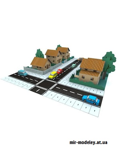 №16541 - HobiСity - Микрорайон города (Hobikitkertas) из бумаги — развертка (шаблон) papercraft скачать бесплатно | Мир бумажного моделирования