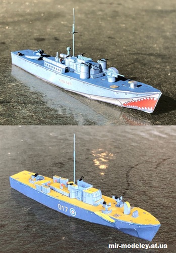 №166 - Fairmile D "Dog Boat" - 6 вариантов (Wayne McCullough) из бумаги — развертка (шаблон) papercraft скачать бесплатно | Мир бумажного моделирования