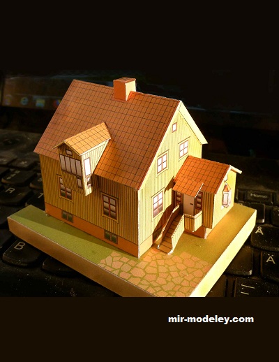 №17038 - Дом в в Энскеде / Magnebergskroken 3 i Enskede (Gunnar Sillén) из бумаги — развертка (шаблон) papercraft скачать бесплатно | Мир бумажного моделирования