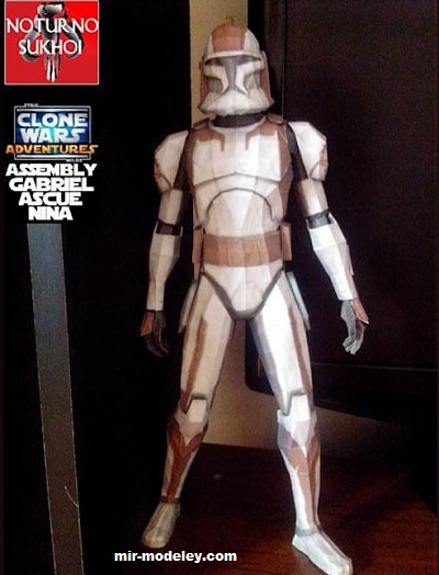 №17365 - Clone commander stone (Noturno Sukhoi) из бумаги — развертка (шаблон) papercraft скачать бесплатно | Мир бумажного моделирования
