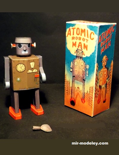 №17617 - Tin Toy Atomic Robot Man (Paperdiorama) из бумаги — развертка (шаблон) papercraft скачать бесплатно | Мир бумажного моделирования