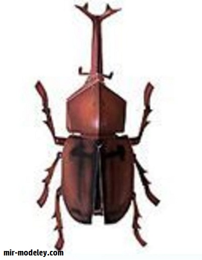 №17642 - Жук Allomyrina Dichotoma (Paper Museum Jp) из бумаги — развертка (шаблон) papercraft скачать бесплатно | Мир бумажного моделирования