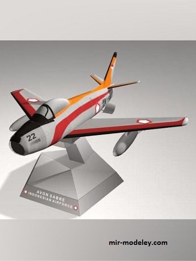 №17729 - F-86 Sabre AURI (Paper-Replika) из бумаги — развертка (шаблон) papercraft скачать бесплатно | Мир бумажного моделирования