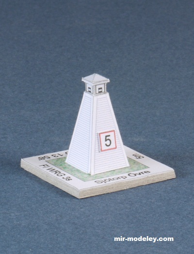 №17743 - Sjotorp Lighthouse (Paper Shipwright) из бумаги — развертка (шаблон) papercraft скачать бесплатно | Мир бумажного моделирования