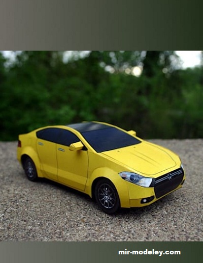 №17790 - Автомобиль Dodge Dart (2013) (Project KITT) из бумаги — развертка (шаблон) papercraft скачать бесплатно | Мир бумажного моделирования