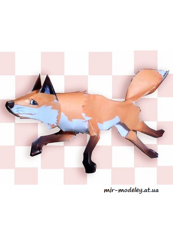 №1977 - Лисица / Quick Brown Fox (Барс) из бумаги — развертка (шаблон) papercraft скачать бесплатно | Мир бумажного моделирования
