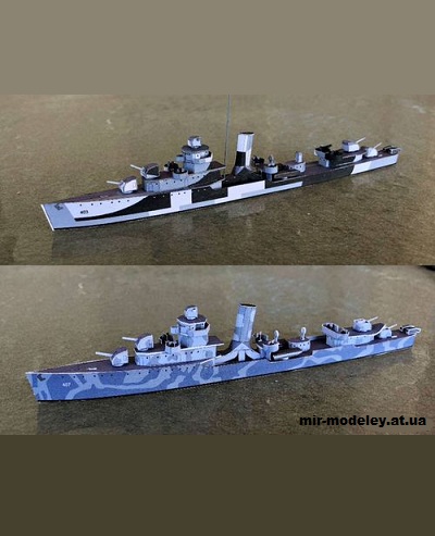 №237 - Эсминцы типа «Бенхэм» / Benham class WW2 US Navy destroyers - USS Sterett DD 407, USS Trippe DD 403 (Wayne McCullough) из бумаги — развертка (шаблон) papercraft скачать бесплатно | Мир бумажного моделирования