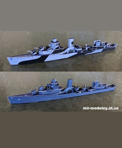 №240 - Bagley class WW2 US Navy destroyers - USS Mugford DD 389, USS Patterson DD392 (Wayne McCullough) из бумаги — развертка (шаблон) papercraft скачать бесплатно | Мир бумажного моделирования