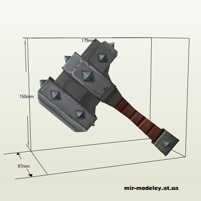2647 molot hummer from torchlight bongo papercraft iz bumagi razvertka shablon papercraft skachat besplatno mir bumazhnogo modelirovanija 7f0a0cb.png