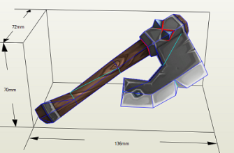 2658 simple axe from torchlight bongo papercraft iz bumagi razvertka shablon papercraft skachat besplatno mir bumazhnogo modelirovanija 894819c.png