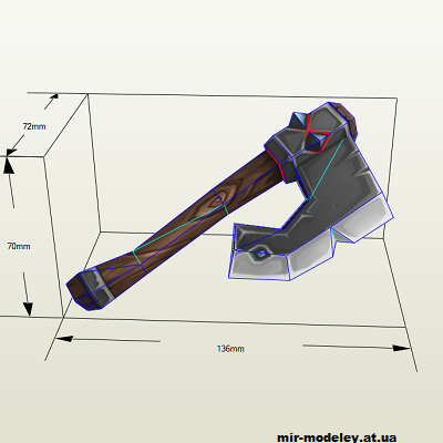2658 simple axe from torchlight bongo papercraft iz bumagi razvertka shablon papercraft skachat besplatno mir bumazhnogo modelirovanija 894819c.png
