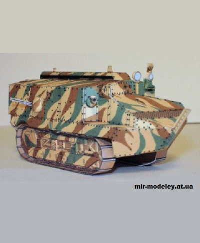 №295 - Пехотный танк Schneider CA1 (Wayne McCullough) из бумаги — развертка (шаблон) papercraft скачать бесплатно | Мир бумажного моделирования