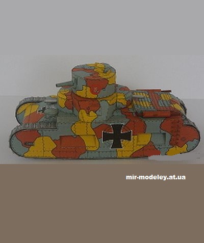 №306 - Штурмовой танк «Верхняя Силезия» / Sturmpanzerwagen «Oberschlesien» (Wayne McCullough) из бумаги — развертка (шаблон) papercraft скачать бесплатно | Мир бумажного моделирования