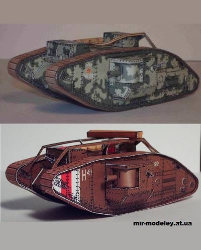 №335 - Танк Mark V / Mark V* Male #9602 (Wayne McCullough) из бумаги — развертка (шаблон) papercraft скачать бесплатно | Мир бумажного моделирования
