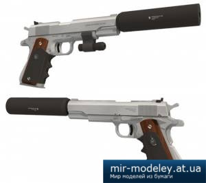 №4243 - Silverballer ACP 45 (Paper-replika) из бумаги — развертка (шаблон) papercraft скачать бесплатно | Мир бумажного моделирования