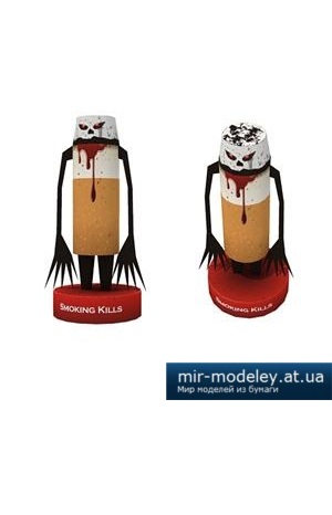 №4284 - Курение убивает - игрушка (Paper-replika) из бумаги — развертка (шаблон) papercraft скачать бесплатно | Мир бумажного моделирования