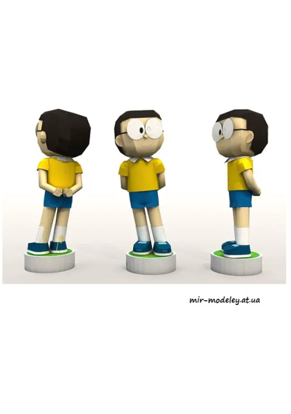 №4411 - Nobita - Doraemon (Paper-Replika) из бумаги — развертка (шаблон) papercraft скачать бесплатно | Мир бумажного моделирования