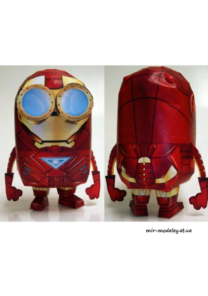 №4419 - Minion - Iron Man Mark VI (Paper-Replika) из бумаги — развертка (шаблон) papercraft скачать бесплатно | Мир бумажного моделирования