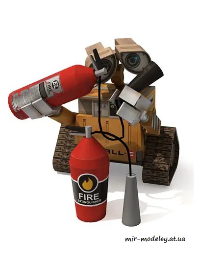 №4433 - WALL-E Fire Extinguisher (Paper-Replika) из бумаги — развертка (шаблон) papercraft скачать бесплатно | Мир бумажного моделирования