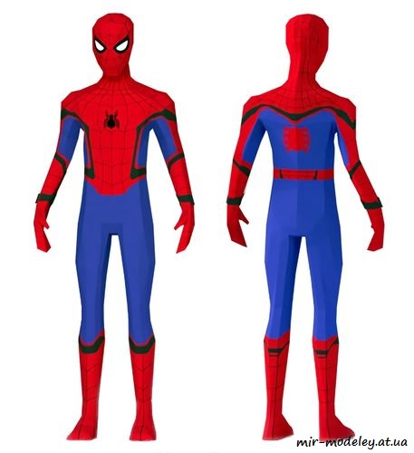 №4457 - Spiderman Homecoming (Paper-Replika) из бумаги — развертка (шаблон) papercraft скачать бесплатно | Мир бумажного моделирования