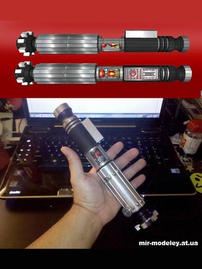 №6444 - Sith Persuader Light Saber (Paper-Replika) из бумаги — развертка (шаблон) papercraft скачать бесплатно | Мир бумажного моделирования