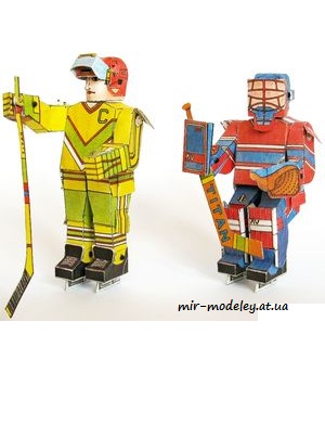 №7398 - Хоккеисты / Hokejisté (ABC 12/1990) из бумаги — развертка (шаблон) papercraft скачать бесплатно | Мир бумажного моделирования