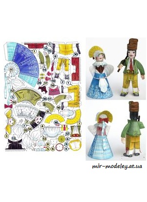 №7769 - Devce z Policska a chlapec z Litomyslska (ABC 26-2001) из бумаги — развертка (шаблон) papercraft скачать бесплатно | Мир бумажного моделирования
