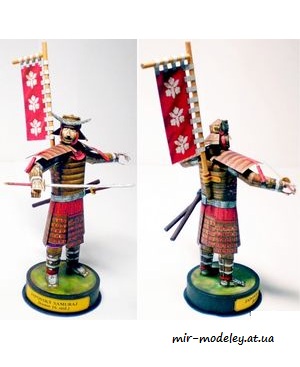 №7882 - Японский самурай / Japonsky samuraj (ABC 7/2005) из бумаги — развертка (шаблон) papercraft скачать бесплатно | Мир бумажного моделирования