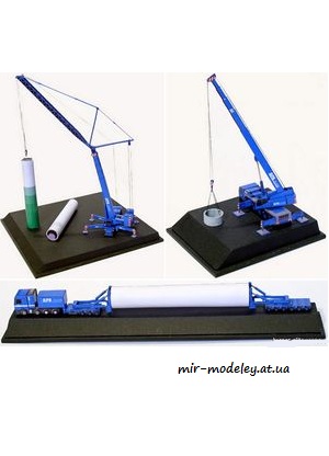 №7986 - Jeřáby a tahač s návěsem (ABC 2-2008 / Firebox) из бумаги — развертка (шаблон) papercraft скачать бесплатно | Мир бумажного моделирования