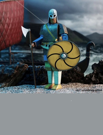 №8308 - Vikingsky bojovnik / Викинг-воин (PR Models / ABC 03/2021) из бумаги — развертка (шаблон) papercraft скачать бесплатно | Мир бумажного моделирования