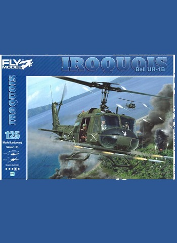 №8857 - Bell UH-1B «Iroquois» (Fly Model 125) из бумаги — развертка (шаблон) papercraft скачать бесплатно | Мир бумажного моделирования
